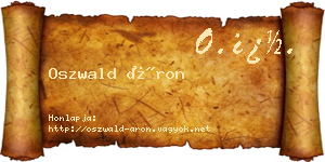 Oszwald Áron névjegykártya