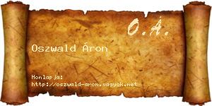 Oszwald Áron névjegykártya